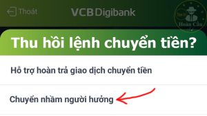 Cách hủy lệnh chuyển tiền Vietcombank Digibank Internet Banking