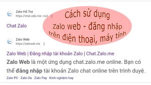 Zalo web - đăng nhập trên điện thoại Google Chrome