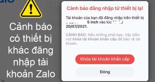 Cảnh báo có thiết bị khác đăng nhập tài khoản Zalo